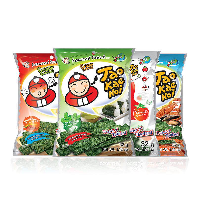 陈哲远代言TaoKaeNoi老板仔旗舰店泰国儿童即食香脆海苔片28g*4包