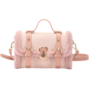 毛绒小方包 美拉德手提斜挎包时尚 畹町冬日暖阳剑桥包女秋冬季 新款