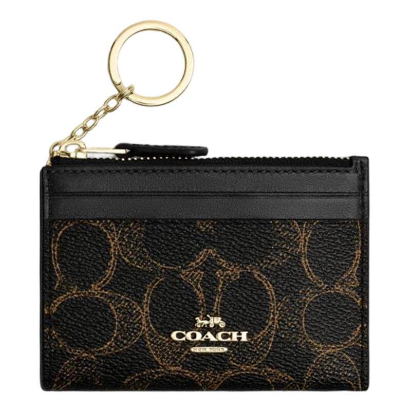 【国内现货】COACH/蔻驰Mini Id Skinny拉链卡包老花拼色零钱包女