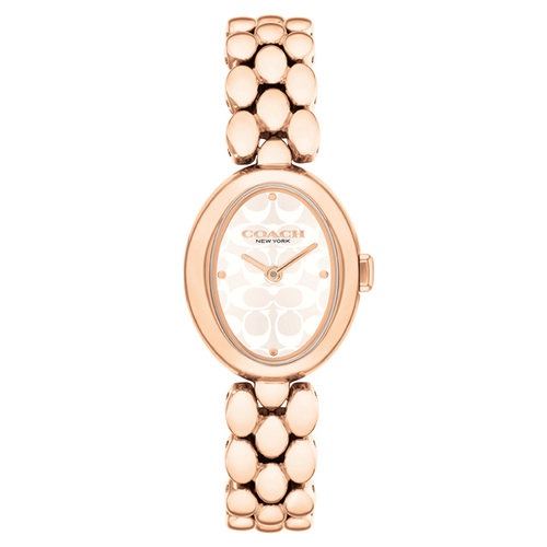 蔻驰钢带老花压印椭圆小浴缸手表