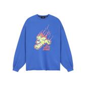 WE11DONE男女同款 火花飞舞泰迪熊长袖 T恤简约休闲