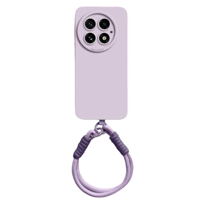 编织手绳适用一加15手机壳新款oneplus12保护套高级感ace6液态硅胶3pro全包防摔斜跨长款挂绳T简约软女纯色外