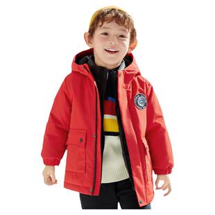 巴拉巴拉男童羽绒服小童宝宝三合一外套儿童红色上衣冬装新款童装