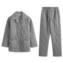 美标可外穿三层夹棉加厚秋冬纯棉家居服套装 清仓 男女睡衣 特价