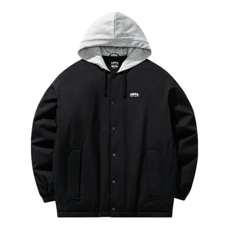 安踏防泼水羽绒服男女同款保暖防风复古美式棒球风外套172548910