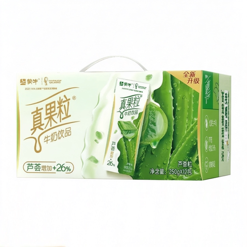6月产蒙牛真果粒芦荟250g*12盒*1/2箱芦荟果粒整箱批发团购送礼