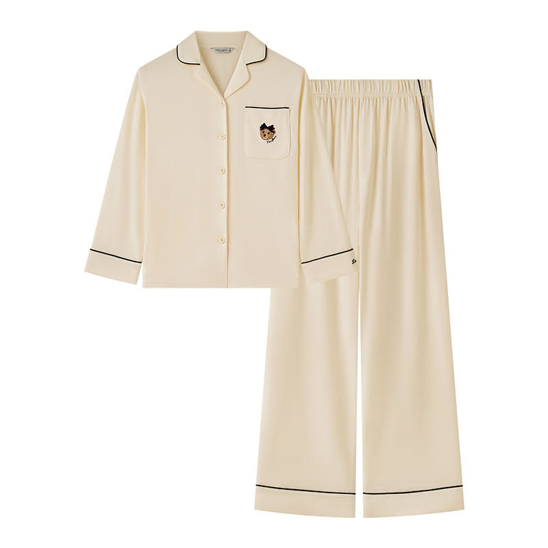 TeenieWeenie小熊女士睡衣女款2025新款秋冬季纯棉长袖情侣家居服