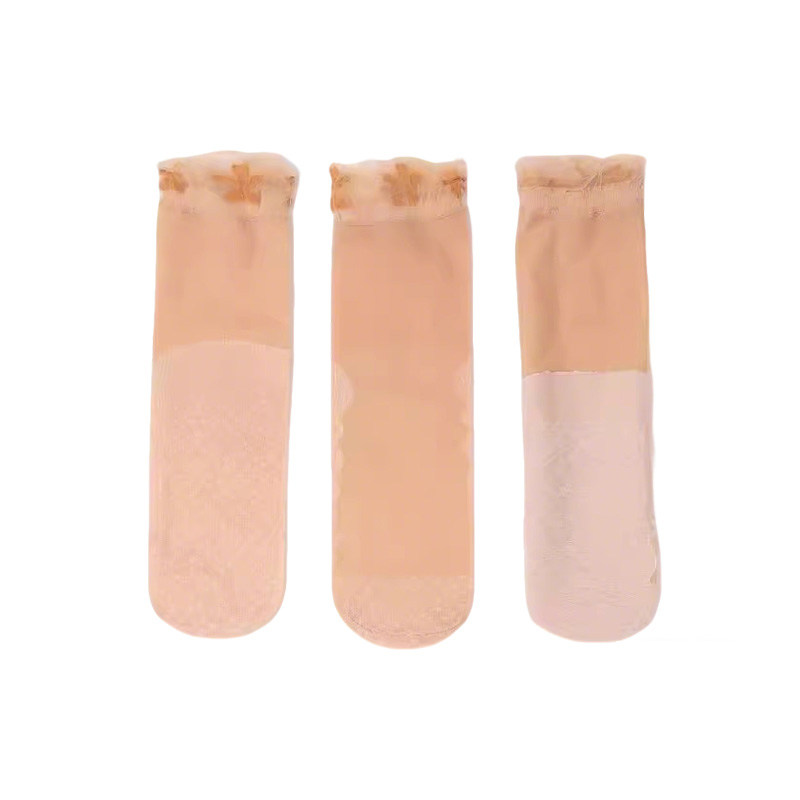 【花边松口袜】棉底防滑中筒丝袜月子袜夏季薄款袜防勾丝不勒腿