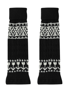 Enjoy it羊毛袜套堆堆袜女秋冬保暖费尔岛小腿袜灰色护腿中筒腿套