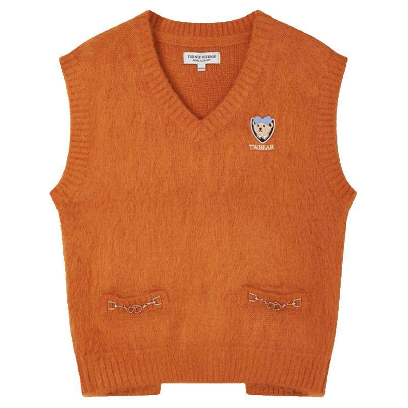 TeenieWeenie小熊奥莱秋季软糯毛衣背心针织衫内搭外穿女