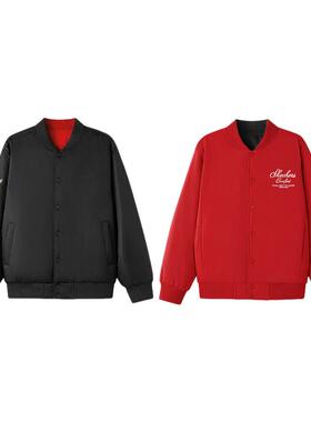 Skechers斯凯奇新年款男女同款秋冬棉服双面穿裥棉外套 L126U024