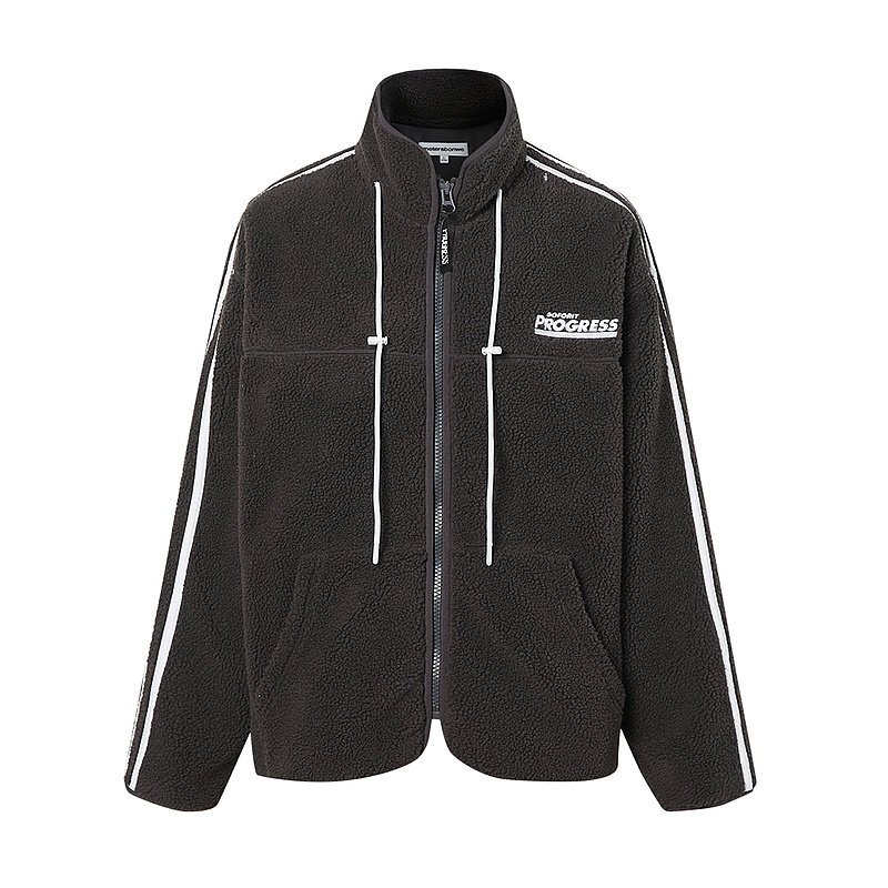 美特斯邦威撞色抽绳细节外套