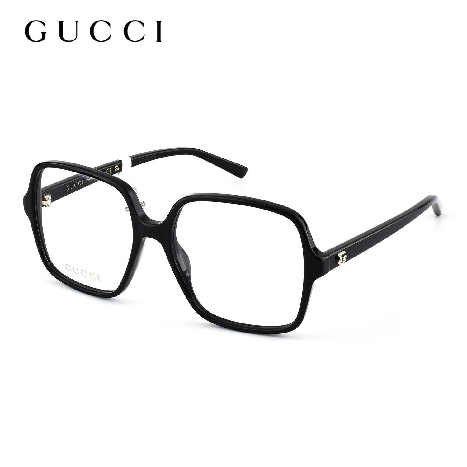 Gucci古驰光学眼镜框女时尚方型板材眼镜架气质黑色素颜框GG1994O