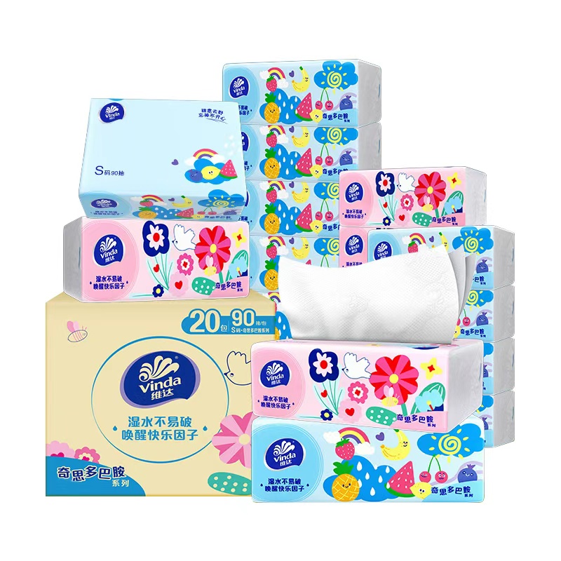 维达多巴胺抽纸40包90抽家用箱装