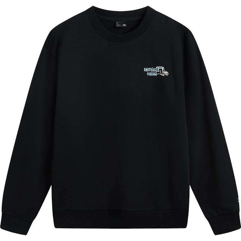 李宁卫衣男士冬季官方新款男装套头衫长袖圆领上衣毛圈运动服女士