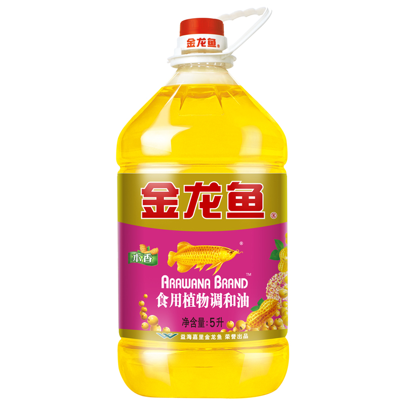 金龙鱼本香食用植物调和油5L大桶装食用油家用厨房炒菜花生油正品
