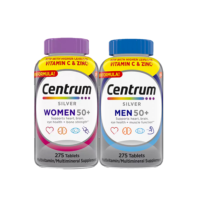 Centrum善存复合维生素女性275粒银片男士五十岁以上多种矿物质片