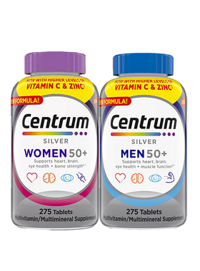 Centrum善存复合维生素女性275粒银片男士五十岁以上多种矿物质片