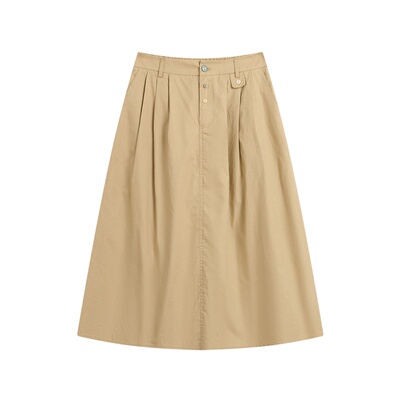 紫涵中长款白色a字半身裙女士夏季新款简约通勤高腰宽松显瘦伞裙