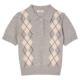 季 嵌花工艺菱格图案POLO领针织衫 末7折SANDRO2025秋冬新款 女装