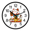 招财猫挂钟客厅家用时尚 石英钟表 免打孔卡通大气时钟挂墙新中式