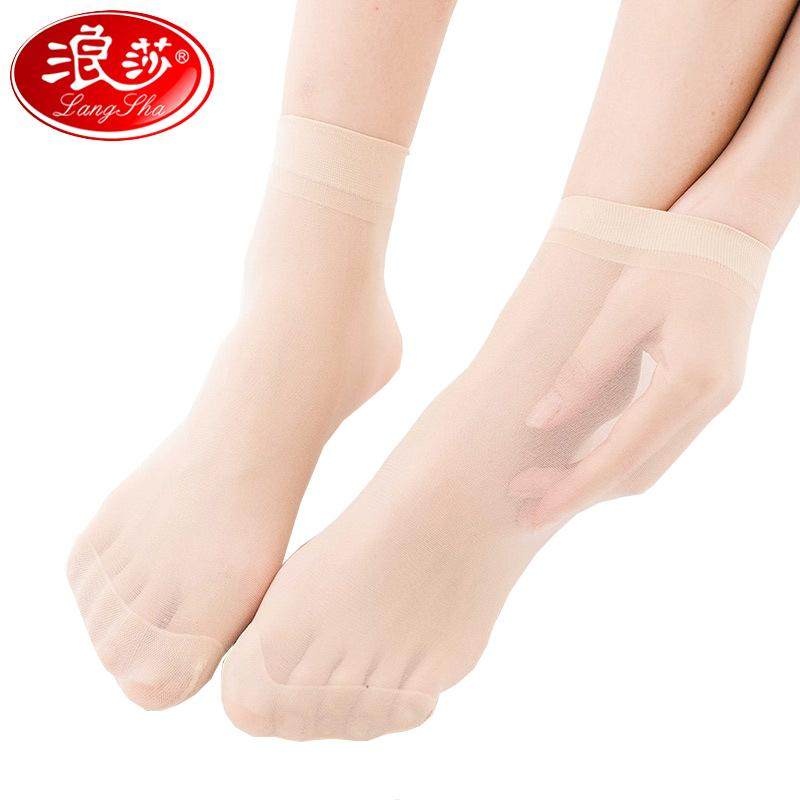 浪莎丝袜女夏季薄款水晶丝短袜耐磨防勾丝女士短筒黑色肉色钢丝袜,女士内衣/男士内衣/家居服,中筒袜,淘宝优惠券,粉丝福利购,淘宝优惠卷