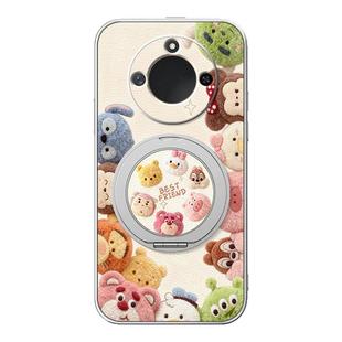 卡通v40轻奢版 x30i磁吸支架全包x20se女款 小羊皮防摔毛绒萌宠 x40gt新款 适用荣耀x70手机壳华为x60pro可爱x50