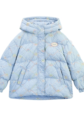 【秀场同款】ask儿童羽绒服2025秋冬新款女童连帽防风保暖外套