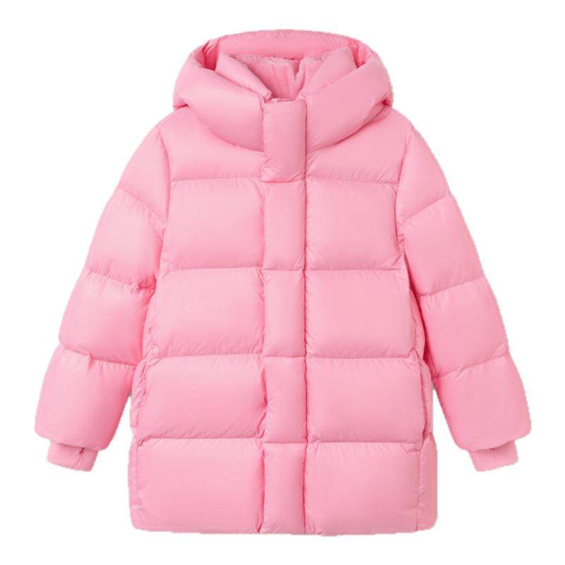 巴拉巴拉男童羽绒服鹅绒加厚外套中长款黑金保暖2025冬装新款童装