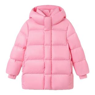 巴拉巴拉男童羽绒服鹅绒加厚外套中长款黑金保暖2025冬装新款童装