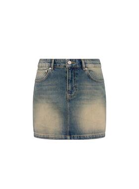 Moschino Jeans 女士牛仔迷你裙徽标贴布半身裙