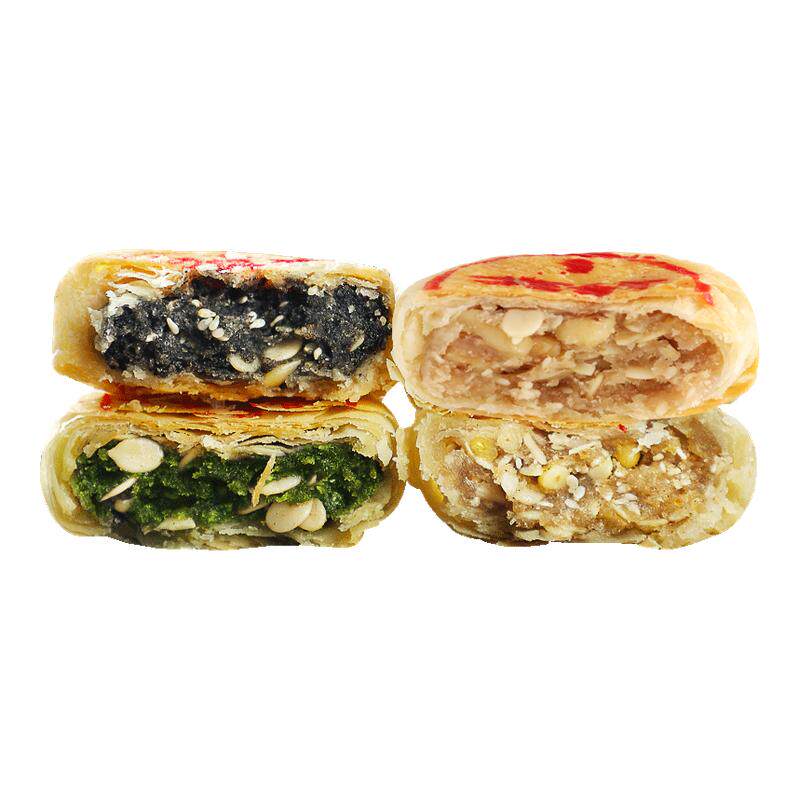 上海功德林苏式月饼散装酥皮老式传统糕点中秋送老人长辈多口味