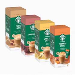 星巴克精品速溶咖啡拿铁焦糖卡布奇诺香草花式奶咖英国进口正品
