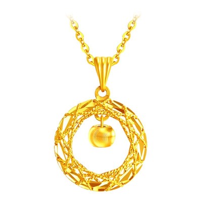 周大生黄金足金吊坠项链莫比乌斯猫眼挂坠女友老婆妈妈节生日礼物