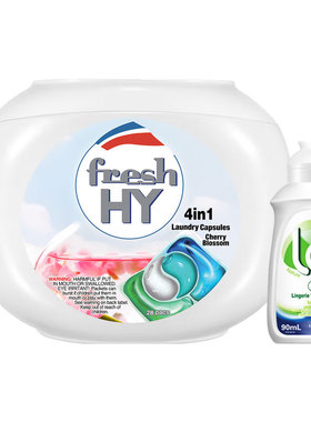 菁华清可新4合1留香洗衣凝珠樱花28粒除菌除螨柔顺护色洁净留香