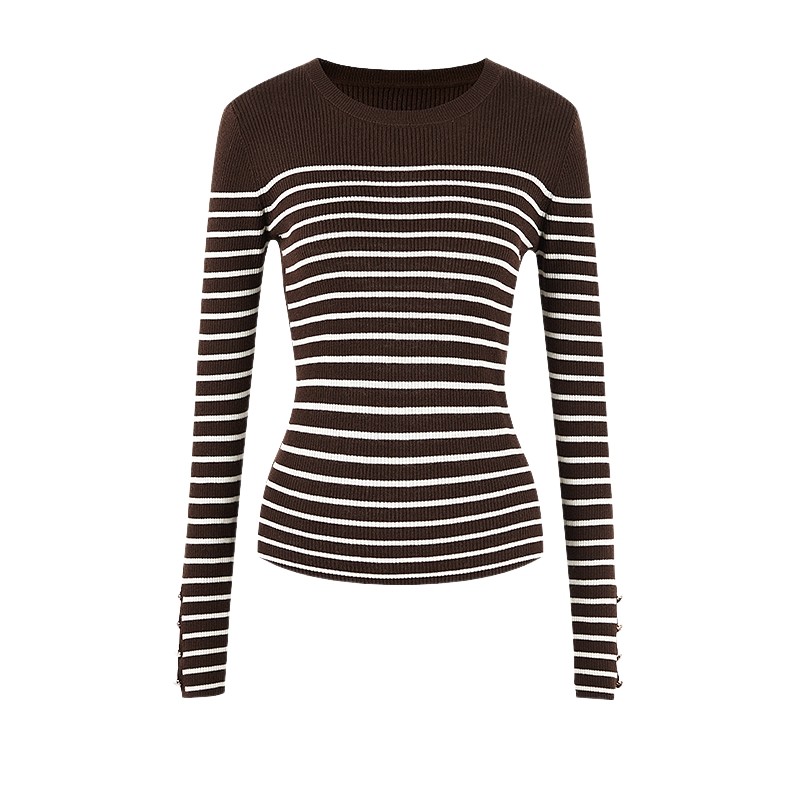 圆领套头毛针织衫女 2025年冬季新款女装修身百搭打底衫上衣