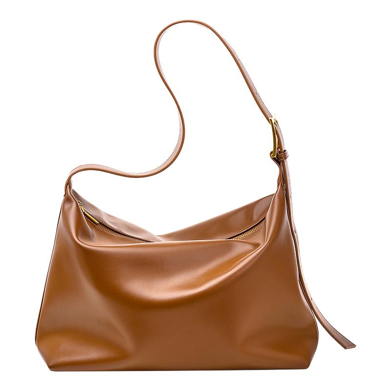 UR大容量超大号单肩包通勤慵懒风拉链托特包包2024新款软袋子女包