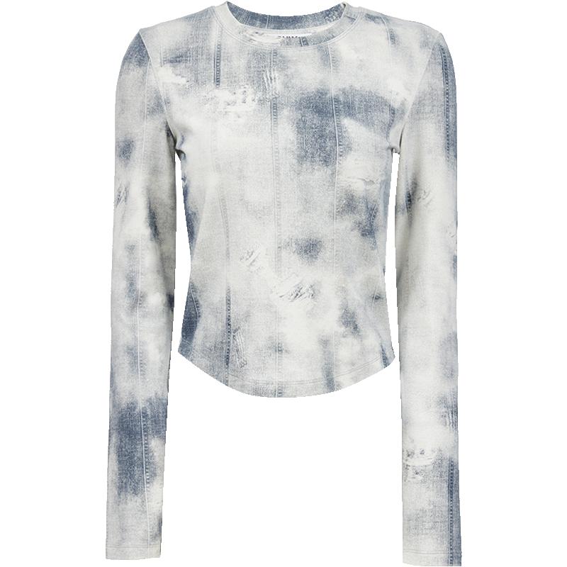 ONLY亲肤3D满印修身正肩长袖T恤