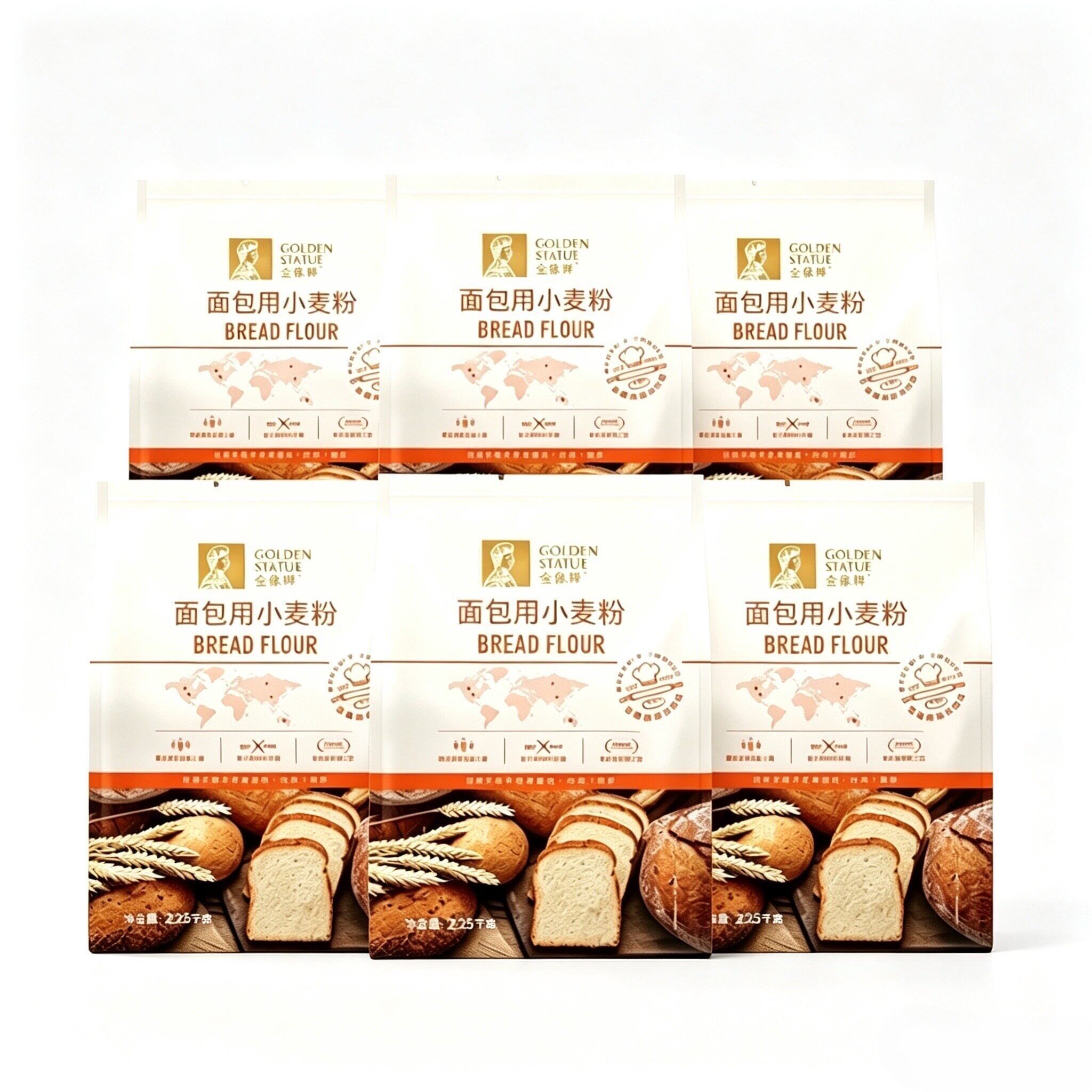 金像牌高筋面粉2.25kg*6面包粉吐司粉家用面包烘焙原料批发专用粉