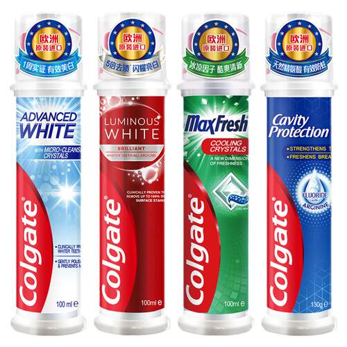 高露洁直立按压式牙膏美白防蛀