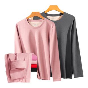 红豆保暖内衣男女士套装加磨绒加厚羊毛桑蚕丝贴片秋衣秋裤盒装款