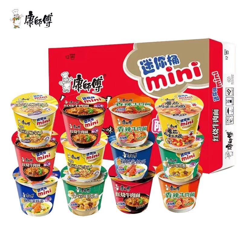 康师傅迷你桶方便面红烧香菇鲜虾