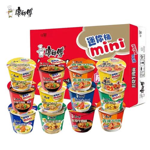 康师傅迷你桶方便面红烧香菇鲜虾