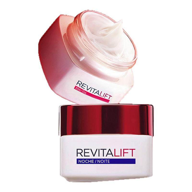 【2瓶】欧莱雅复颜面霜视黄醇抗皱紧致高保湿面霜大红瓶日霜+晚霜