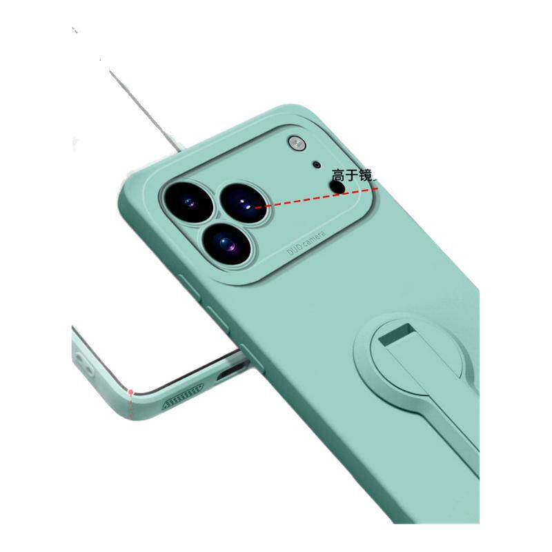 适用苹果18promax支架手机壳新款iPhone17保护套16plus高级感15全包防摔14mini液态硅胶13带手绳12男xs女软外