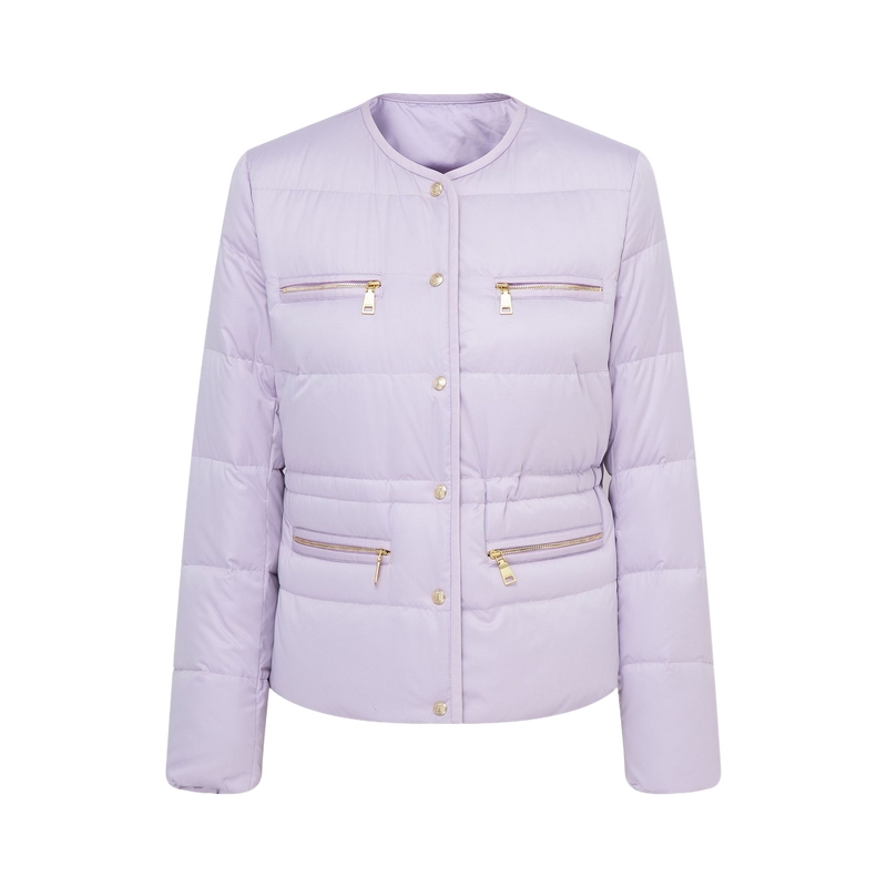 Scofield轻薄丝绸短款羽绒服