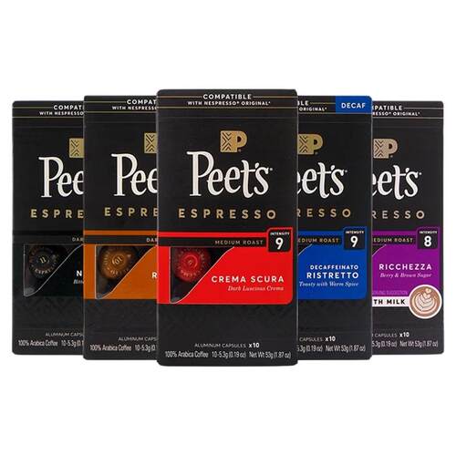 Peets皮爷原装进口胶囊咖啡美式意式浓缩适配nespresso胶囊机小米