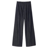 末6折SANDRO2025秋冬新款 女装 法式 季 复古丹宁棉质高腰阔腿牛仔裤