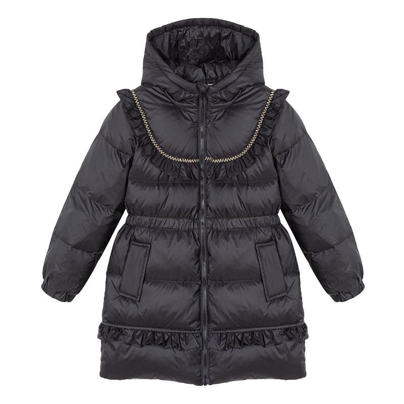 富罗迷儿童羽绒服2025冬季新款保暖女款加厚中长款女童白鸭绒外套