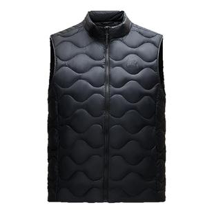 新款 冬季 户外立领加厚保暖外套 轻薄羽绒服马甲男士 安踏雪壳羽绒